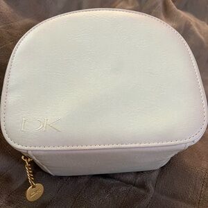 Donna Karan White Cosmetic Bag with Structured Design